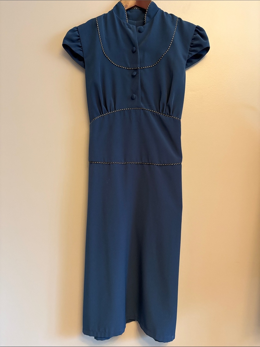 Vintage Mandarin Collar Dress - sz L